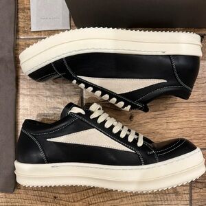 Rick Owens Vintage Lrather Sneaks Black Milk